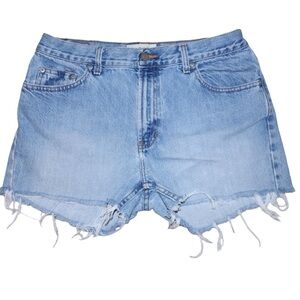 Vintage old navy blue jeans distressed cut off jean shorts size 12